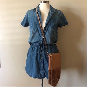 Gap Chambray Denim Button Down Shirt Dress